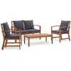 Image de vidaXL Salon de jardin 4 pcs bois d'acacia