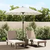 Image de vidaXL Parasol extérieur avec mât aluminium - Blanc sable
