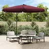 Image de vidaXL Parasol de jardin avec mât en acier 300 cm Rouge bordeaux