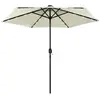 Image de vidaXL Parasol de jardin et lumières LED mât en aluminium blanc sable