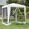 Image de vidaXL Tente de réception avec parois latérales en maille 2x2 m - Blanc