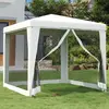 Image de vidaXL Tente de réception 4 parois latérales en maille 2,5x2,5 m Blanc