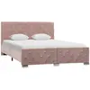 Image de vidaXL Cadre de lit rose 140x200 cm velours