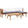 Image de vidaXL Salon de jardin 5 pièces avec coussins - Bois acacia