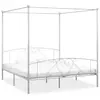 Image de vidaXL Cadre de lit baldaquin 200x200 - Blanc métal
