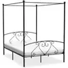 Image de VIDAXL Cadre de lit avec Baldaquin 160x200 cm Noir