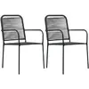Image de vidaXL Chaises de jardin - Lot de 2 - Coton et acier noir