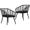 Image de vidaXL Lot de 2 chaises de jardin avec coussins résine tressée noir