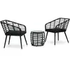 Image de vidaXL Ensemble de bistro 3 pcs Résine tressée