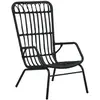 Image de vidaXL Chaise de jardin - Résine tressée Noir