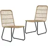 Image de vidaXL Chaises de jardin résine tressée bois chêne - Lot de 2