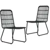 Image de vidaXL Lot de 2 chaises de jardin résine tressée noir