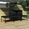 Image de Salon de jardin vidaXL 3 pcs - Noir