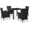 Image de VIDAXL Ensemble à manger d'extérieur 5 pcs - Noir