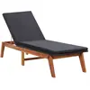 Image de vidaXL Chaise longue avec coussin - Résine tressée et bois d'acacia
