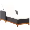 Image de VidaXL Chaise Longue Acacia - Noir