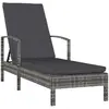 Image de vidaXL Chaise Longue Accoudoirs Gris