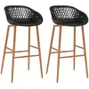 Image de vidaXL Lot de 2 Chaises de bar noires