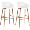 Image de vidaXL Chaises de Bar - Lot de 2 - Blanc