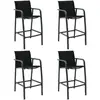 Image de vidaXL Chaises de bar de jardin lot de 4 - Noir