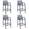 Image de vidaXL Chaises de bar de jardin lot de 4 - Gris