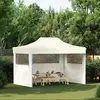 Image de vidaXL Tente de réception pliable avec 3 parois 3x4 m Acier Crème