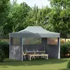 Image de vidaXL Tente de réception pliable avec 3 parois 3x4 m Acier Anthracite