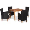 Image de VidaXL Ensemble à manger d'extérieur 5 pcs - Résine tressée Noir marron