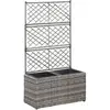 Image de vidaXL Lit surélevé treillis 2 Pots Gris