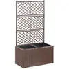 Image de vidaXL Lit surélevé treillis 58x30x107 cm Marron