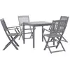 Image de vidaXL Ensemble à manger de jardin 5 pcs - Bois d'acacia, Gris
