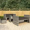 Image de VidaXL Salon de jardin 5 pcs - Résine tressée - Gris