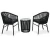 Image de Ensemble de bistro 3 pcs Anthracite PE rotin