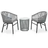 Image de vidaXL Bistro Set 3 pcs Gris