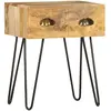 Image de vidaXL Table de chevet en bois de manguier massif