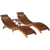 Image de Chaises longues bois acacia avec table vidaXL