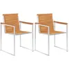 Image de vidaXL Chaises de jardin en acacia et acier inox, lot de 2