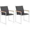 Image de vidaXL Chaises de jardin - Textilène et acier inoxydable - Gris
