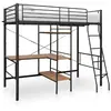 Image de vidaXL Lit superposé avec Table - Gris Métal