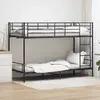 Image de vidaXL Lit superposé sans matelas noir métal 90x200 cm