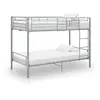 Image de vidaXL Lit superposé sans matelas - Gris métal 90x200 cm