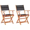 Image de vidaXL Chaises pliables - Lot de 2 - Eucalyptus textilène