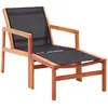 Image de vidaXL Chaise de jardin avec repose-pied Noir