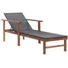 Image de vidaXL Chaise longue Noir - Acacia massif
