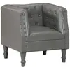 Image de vidaXL Chaise cabriolet - Gris Cuir véritable