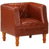 Image de vidaXL Chaise cabriolet - Marron Cuir de chèvre