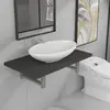 Image de VIDAXL Meuble salle de bain 2 pièces - Gris et céramique