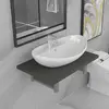 Image de vidaXL Meuble salle de bain gris - Céramique