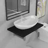 Image de vidaXL Meuble de Salle de Bain - Noir Céramique