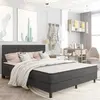 Image de VidaXL Tête de lit touffetée - Gris foncé